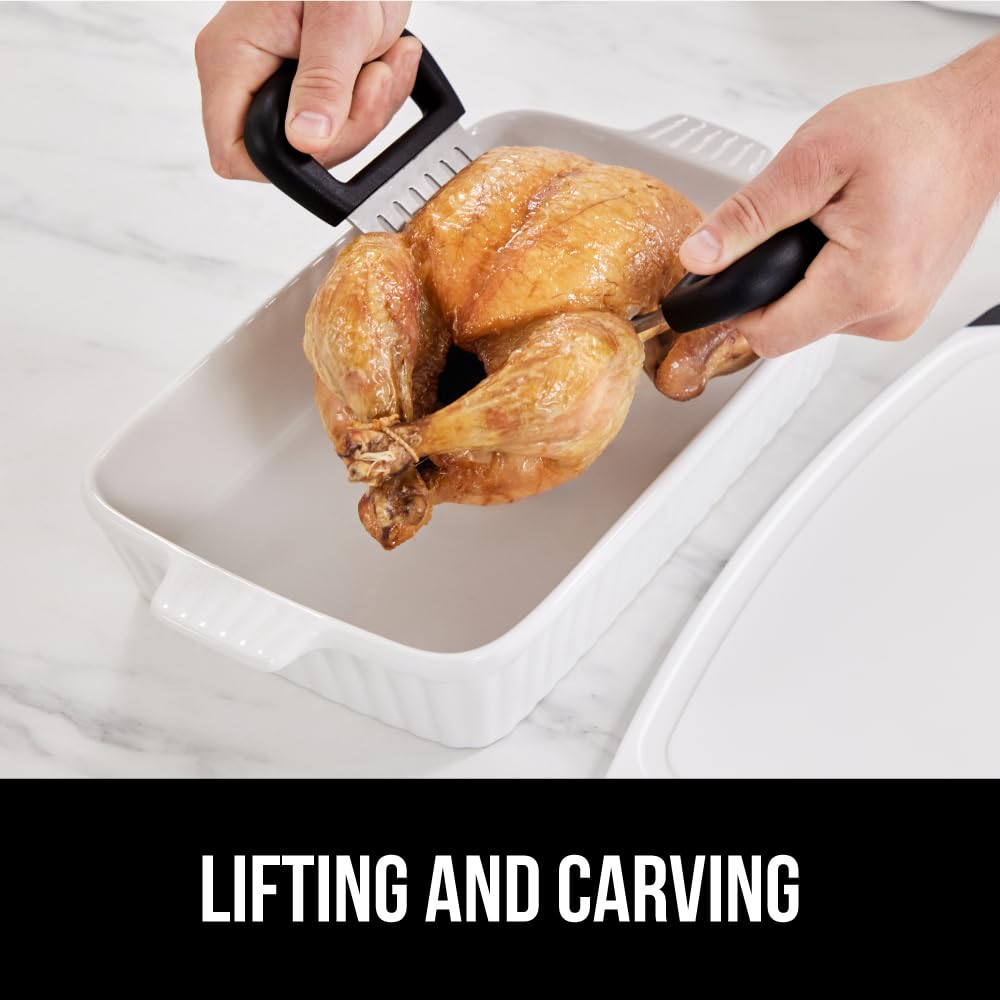 Gorilla Grip Powerful Stainless Steel Meat Shredder Claws, Shred Rotisserie Chicken, Pulled Pork, Carve Ham Faster, Oversized 7 Claw Design Food Shredding Fork, Kitchen Smoker BBQ Tool, Black Gorilla Grip