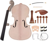 TUOREN 4/4 Violin DIY Kit Build Your Own Violin Fiddle Kit Full Size Violin Basswood with Complete Parts & Accessories Gift for Kids Students Beginners TUOREN