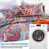 Qucover 100% Cotton Twin Quilt Set, 2 Piece Multicolor Paisley Boho Style Twin Bedspread with Pillow Shams, 68"x86" Qucover