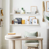 Forbena 36-Inch White Floating Shelves Set of 4 – Versatile Wall Storage for Kids' Rooms and Living Spaces Forbena