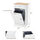 Mdeam Tilt Out Trash Cabinet 10 Gallon Hidden Trash Garbage Can Cabinet for Kitchen,Living Room,White Mdeam