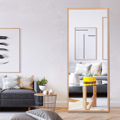 NeuType 65"x22" Full Length Mirror Standing Hanging or Leaning Against Wall, Large Rectangle Bedroom Mirror Floor Mirror Dressing Mirror, Solid Wood Frame Wall-Mounted Mirror NeuType