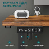 Klwenas Maec 63 x 24 Inch Electric Standing Desk with Adjustable Height & 3 Memory Presets, Ergonomic Sit-Stand Desk, Computer Table for Home Office or Gaming Workstation (Brown) Klwenas Maec