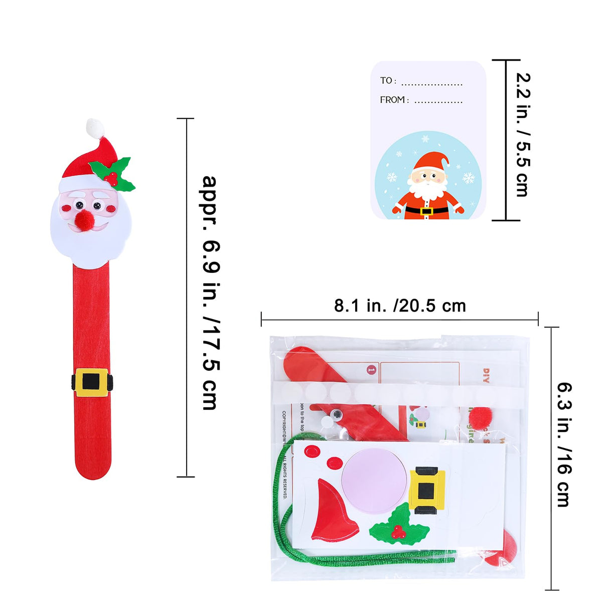 Winlyn 24 Sets Christmas Craft Kits Popsicle Stick Christmas Ornaments Winter Crafts DIY Craft Stick Santa Snowman Elf Reindeer Ornaments Art Sets for Kids Holiday Classroom Activities Party Favors Winlyn
