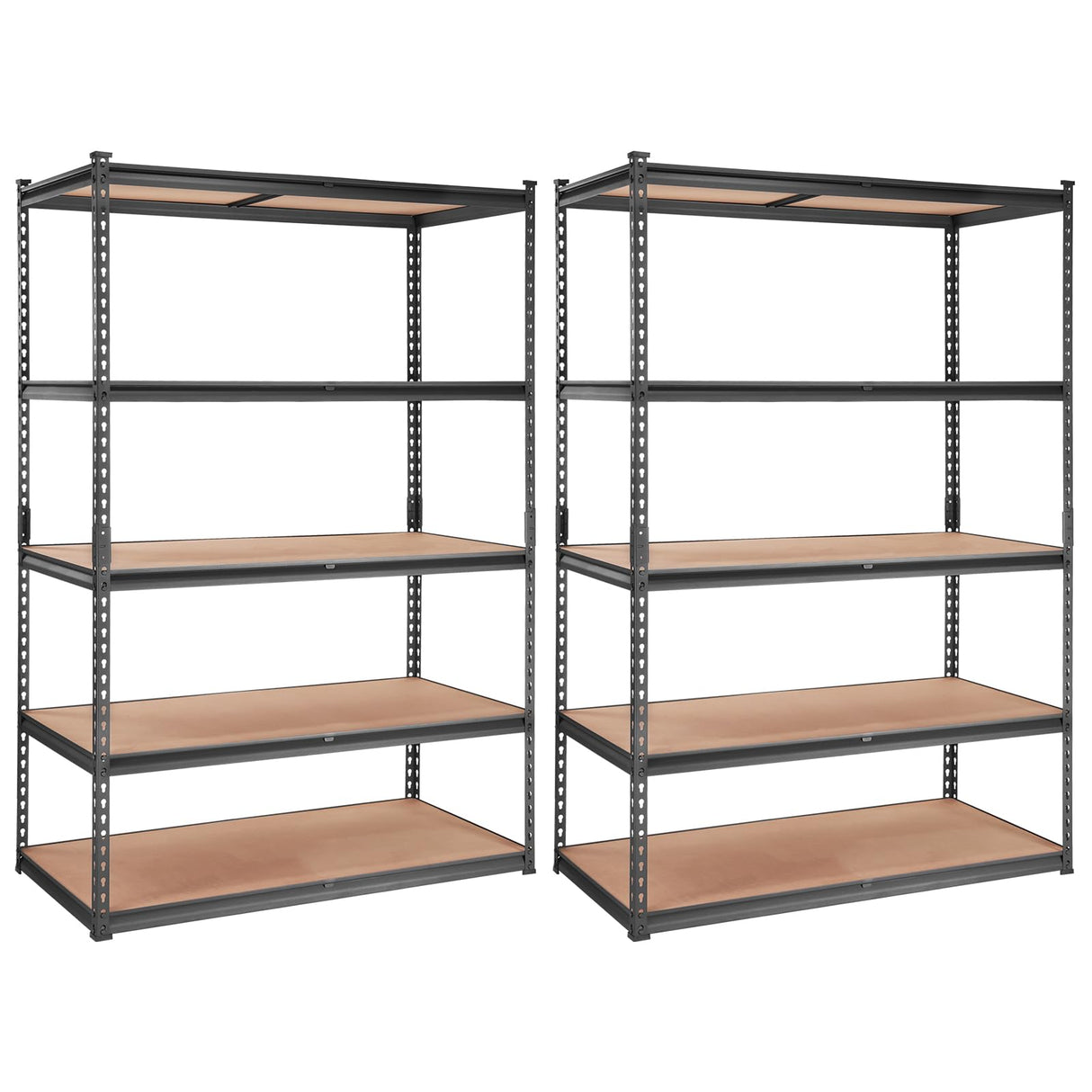 VEVOR Storage Shelves, 5-Tier Adjustable Storage Shelving Unit, 48" L x 24" W x 72" H Heavy Duty Garage Storage Shelves, Metal Shelves for Kitchen Pantry Basement Bathroom Laundry 2 Pack VEVOR