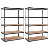 VEVOR Storage Shelves, 5-Tier Adjustable Storage Shelving Unit, 48" L x 24" W x 72" H Heavy Duty Garage Storage Shelves, Metal Shelves for Kitchen Pantry Basement Bathroom Laundry 2 Pack VEVOR