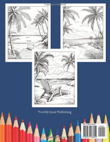 Peaceful Beach Coloring Book: Relaxing Beach Coloring Book for Adults - Beautiful Calming Beach Scenes for Stress Relief and Relaxation WoodArtSupply