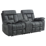 EBELLO Loveseat Recliner Sofa for Living Room, Extra Wide Modern Overstuffed 2 Seat Reclining Manual Sofa Chair, with Hidden Armrest Cup Holders, Breathable Fabric, Grey EBELLO