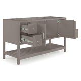 Alaterre Furniture Bennet 60 Inch Bathroom Vanity - Freestanding Cabinet Without Sink - Large Wood Vanity with Soft-Close Shaker Doors (Gray) Alaterre Furniture