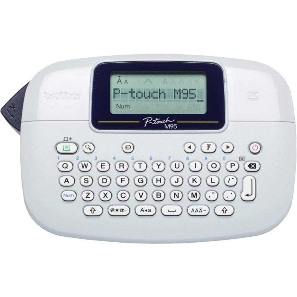 Brother P-Touch, PTM95, Monochrome, Handy Label Maker, 9 Type Styles, 8 Deco Mode Patterns, Navy Blue, Blue Gray Brother