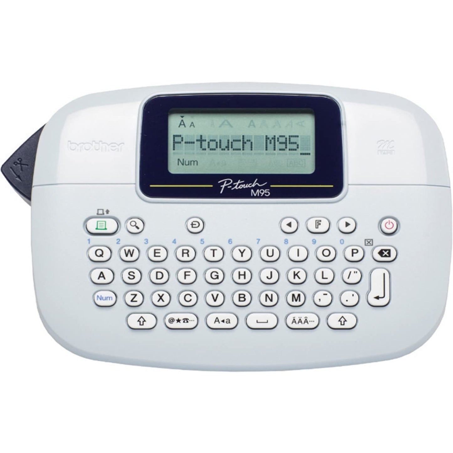 Brother P-Touch, PTM95, Monochrome, Handy Label Maker, 9 Type Styles, 8 Deco Mode Patterns, Navy Blue, Blue Gray