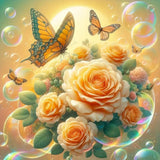 Anuver Diamond Art Flower Kits for Adults, Full Drill Rose Diamond Art Kits for Beginner, 5D DIY Diamond Painting Kits for Home Wall Decor, 12x12 Inch Anuver