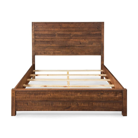 Grain Wood Furniture Montauk Solid Wood Bed, King Size, Rustic Walnut - WoodArtSupply