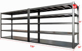 PMKES 65" W Heavy Duty Garage Shelving, 84" H Garage Storage Shelves, 5 Tier Metal Shelving Unit, Adjustable Commercial Shelving, 2 Pack PMKES