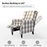 Upholstered Wingback Recliner Chair, Traditional Push Back Recliner Sofa, Mid Century Modern Lounge Armchair for Living Room, Home Theater Accent Chairs Recliners Couches (Beige) TINA'S HOME