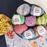 YarnArt Jeans Splash - Variegated Sport Yarn 55% Cotton 45% Acrylic 1 Skein/Ball 50g 174yds Soft Cotton Yarn for Amigurumi (944) YarnArt