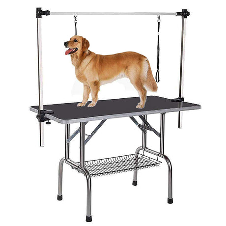 IRCPEN 42" Pet Grooming Table Collapsible Dog Grooming Table, Adjustable Height Dog Bathing Station, Portable Dog Grooming Table IRCPEN