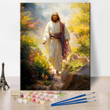 Rebotipy DIY Paint by Numbers for Adults Jesus Adult Paint by Number Kits on Canvas Jesus Walking Down Path Painting by Numbers Kit for Adults Flowers Art Crafts 16x20 in Rebotipy