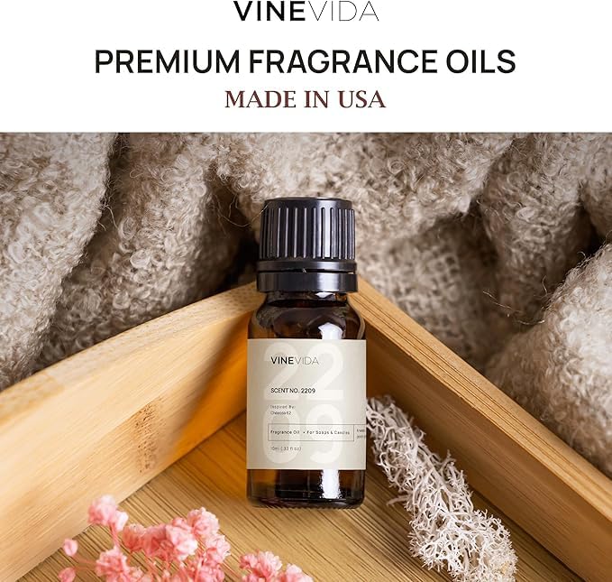 VINEVIDA [Set of 8] Winter Scents for Candle Making, Made in USA Candle Fragrance Oil, Soap Making Essential Oils, Diffuser Oil Scents VINEVIDA