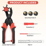 TICONN Leather Hole Punch Tool Set, Heavy Duty Multi-Size Hole Puncher Tool for Belts, Watch Bands, Plastic, Fabric TICONN