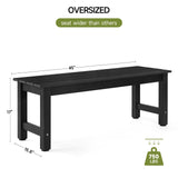 ONBRILL Outdoor Bench, 2-Person Poly Lumber Garden Bench, All-Weather Patio Bench Will not Rot and Fade for Garden, Porch, Backyard and Park, Easy Installation, Black ONBRILL