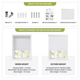 100% Blackout Cordless Roller Window Shades,Blackout Window Blinds,Thermal Insulated UV Protection Roller Blinds,Door Blinds,Window Shades Pull Down for Home,Office,Easy to Install,34" W x 72" H,White Anpark