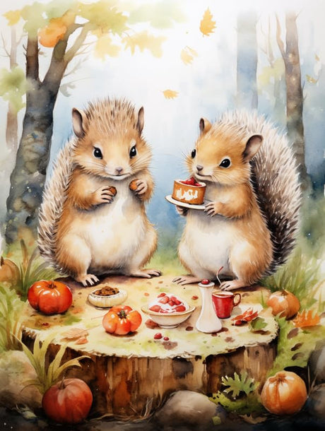 SKRYUIE Paint by Numbers Kit for Adults Beginner Squirrel, Acrylic Forest Oil Painting by Numbers Kits with PaintBrushes Paintwork Art Crafts Canvas for Home Decor 16x20 inch SKRYUIE