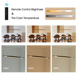 YISDESIGN 39" Wood Linear Pendant Light LED Dimmable Light Fixture Wood Linear Dinning Room Light Island Lights 24w for Dining Room Kitchen Island Pool Table Walnut Color YISDESIGN