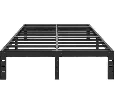 HOBINCHE 10 Inch Queen Size Bed Frame - No Box Spring Needed Heavy Duty Metal Platform Mattress Foundation with Steel Slats, Non-Slip Noise Free Easy Assembly Black Bedframes HOBINCHE