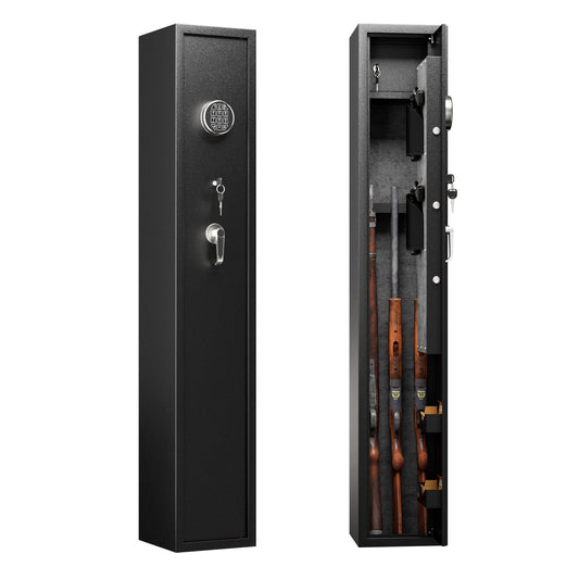 METAN Rifle Gun Safe with Quick Access Keypad Lock, 3 Guns Security Cabinet Long Safes Gun Cabinet for Shotguns with Pistol Pocket,Black (3 Gun Digital-Black)