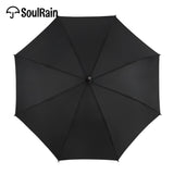 SoulRain 48" Arc Classic Wood Handle Umbrella Auto Open Windproof clear Unbreakable Stick Rain Umbrella (Black) SoulRain