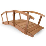 All Things Cedar FB96-R Garden Bridge with Side Rails | 8-Ft Cedar Wood Bridge for Gardens, Backyards & Streams | Easy to Assemble & Made from Untreated Western Red Cedar | 94x38x36 All Things Cedar
