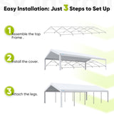 Quictent 20'x30' Heavy Duty Party Tent with Roll-up Ventilated Mesh Windows, Outdoor Event Shelter for Parties Wedding Carports Canopy BBQ Quictent