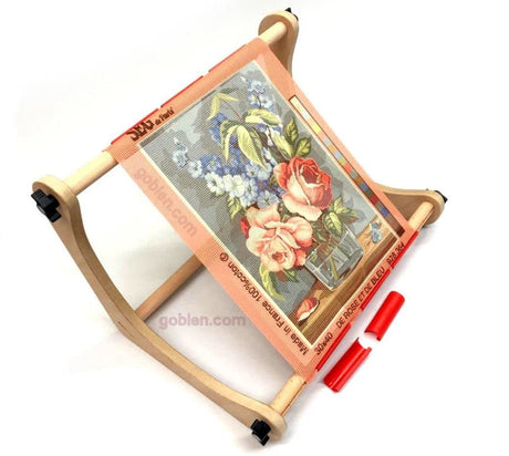 Nurge Adjustable Embroidery Table Stand, Cross Stitch Hoop Stand for Lap or Table Top Cross Stitch or Tapestry , Embroidery Hoop Holder. Hand Polished Natural Wood 190-3 ( 30cm ) Nurge