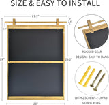NXHOME Gold Bathroom Mirror 20" x 28" Brushed Gold Rustic Rectangle Metal Framed Barn Door Farmhouse Bathroom Vanity Mirror for Over Sink, Foyer Entryway Decor NXHOME