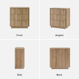 mopio Brooklyn 3 Drawer Dresser for Bedroom, Mid Century Modern Chest of Drawers, Wood Tall Nightstand, Waveform Fluted Side Table, Enhanced Safety, ASTM F2057-23 Sturdy Compliant (Oak) mopio