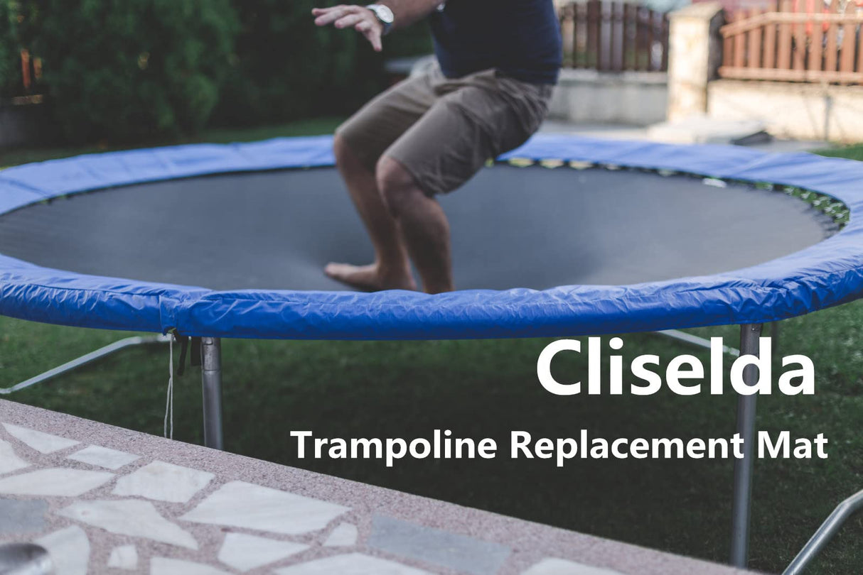 Cliselda Trampoline Replacement Mat, Fits 14 ft Round Trampoline Frame with 72 V-Rings and Spring Tool, Fits 6.5-7" Springs, 147 inch Jumping Mat (Excluding Frame and Spring) Cliselda