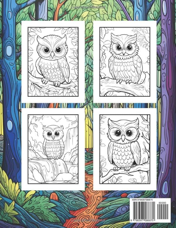 Owl Coloring Book: For Kids, Teens & Bird Lovers Majosta