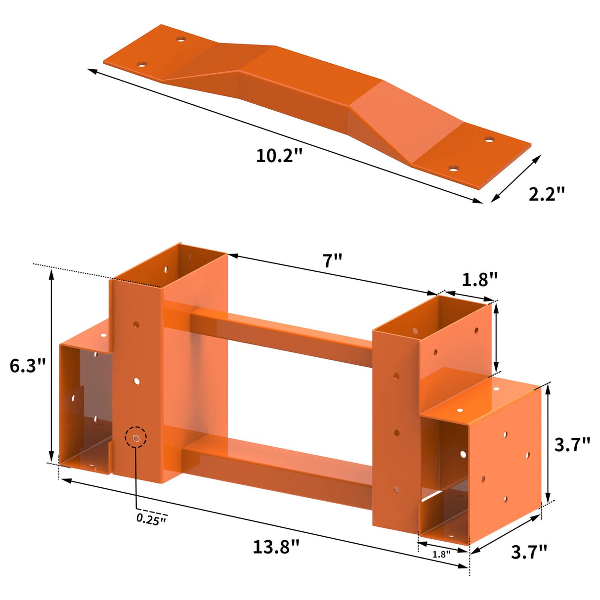 Firewood Log Storage Rack Bracket Kit with Screws Steel Fireplace Wood Storage Holder Outdoor Indoor - Adjustable to Any Length, Rust Proof, Heavy Duty (2 Brackets Kits and 2 Connectors) Homydom