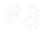 Oakland Living Easy-Lift Queen Murphy Wall Bed in Dark Grey with Shelf Oakland Living