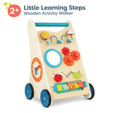 B. toys- Little Learning Steps- Wooden Activity Walker – 7 Educational Activities – Learning & Walking Toy for Toddlers – Stand, Push, Walk – 1 Year + B. toys