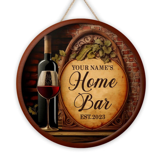 Artsy Woodsy Custom Wine Cellar Wooden Sign (Not Real Carved) Wall Art Plaque Accessories, Personalized Gifts for Wine Lovers Vintage Rustic Home Pub Bar Lounge Tasting Room Tavern Decoration - WoodArtSupply