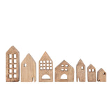 Creative Co-Op Mango Wood Houses, Set of 7 Creative Co-Op
