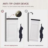 usikey 55”W Buffet Cabinet with 3 Large Drawers & 2 Adjustable Shelves, Farmhouse Sideboard Cabinet, Farmhouse Credenza, Coffee Bar for Dinging Room, Living Room, White usikey