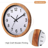 NUOVO 10 Inch Wooden Round Wall Clock Silent & Non-Ticking Retro Wall Clock Operated for Living Room Bedroom Kitchen(26 cm/ 10") NUOVO