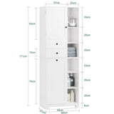 SoBuy Bathroom Tall Laundry Cabinet Freestanding Storage Unit with Removable Basket Large Cupboard with Tilt-Out Hamper, White BZR104-W SoBuy