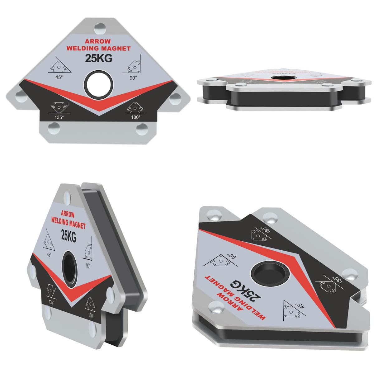 GUTIMORE 55LB Welding Magnet 3pcs,Heavy Duty Welding Magents and Clamps,Welding Magnet Arrow Holder,45 90 135 Degree Angle Holding Magnet, Easy for Welding or Soldering guti-more