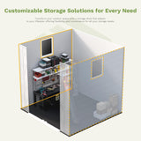 Patiowell 6x6 FT Outdoor Storage Shed with Floor - Resin Tool Shed with Lockable Door & 2 Windows, Easy Assembly for Garden, Backyard, Lawn Equipment, Light Grey Patiowell