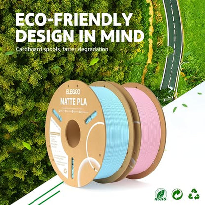 ELEGOO Matte PLA Filament Mint Green 1KG, 1.75mm 3D Printer Filament Dimensional Accuracy +/- 0.02mm, 1kg Carboard Spool (2.2lbs) for Most FDM 3D Printers - WoodArtSupply