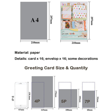 Huralona Handmade DIY Greeting Card Kits includes 16 Blank Cards 16 Colorful Envelopes with Decoration Accessories for Craft Birthday Thanksgiving Christmas Wedding Invitation Card Making Green Huralona